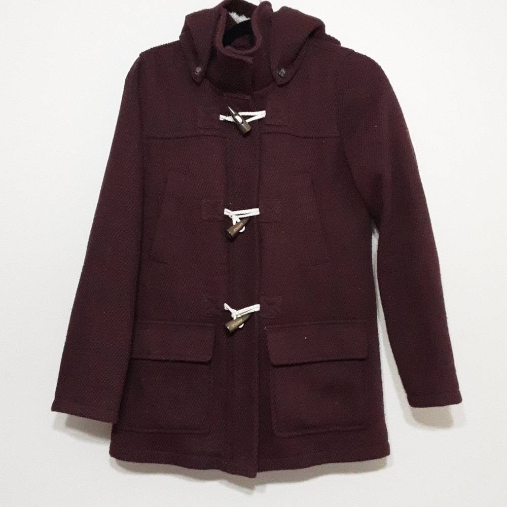 Garage utility wool blend hooded coat S/P Cozy Event Fleece Lined Y2k